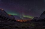 Berge in Norwegen und Aurora