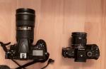 Größenvergleich Nikon D810 u. Sony A7 Rii