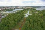 Stadt Schwerin Blick auf Schlossgarten mit BUGA