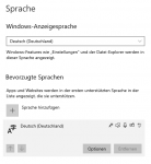 Windows 10 Settings Sprache