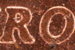 Detail aus 2 Cent-Münze manuell belichtet, manueller Blitz