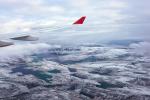 Aufheiterung beim Flug über Grönland
